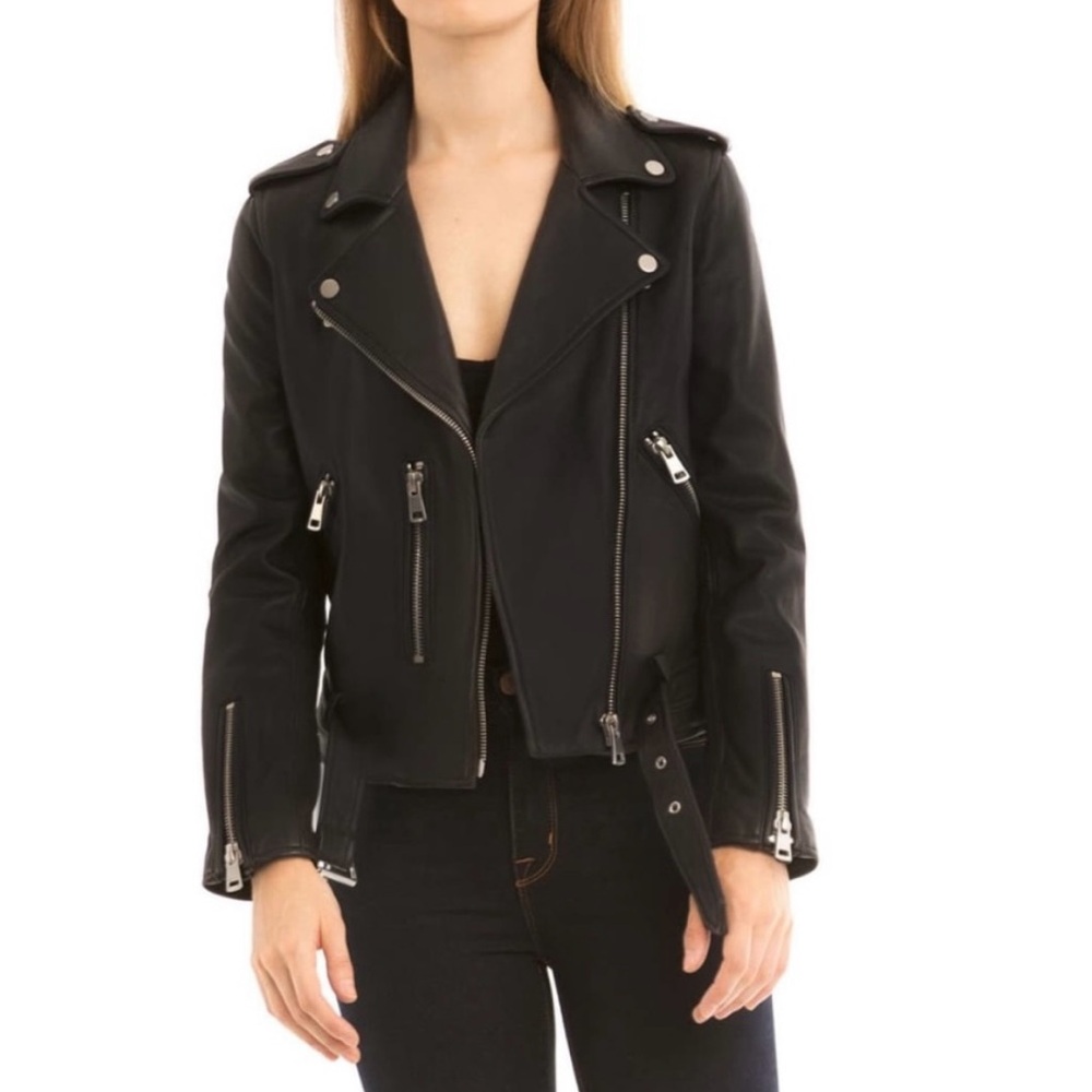 Bagatelle NYC Genuine Black Leather Biker Moto Jacket - Women’s Size Medium
